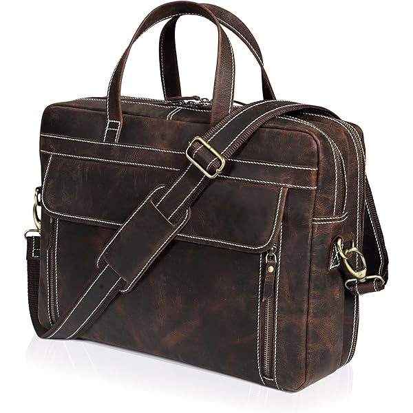 Amazon.com: SID & VAIN laptop bag SIMON XL business briefcase real